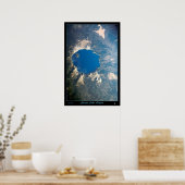 Nationaal park van het meer van Crater, satellietp Poster (Keuken)