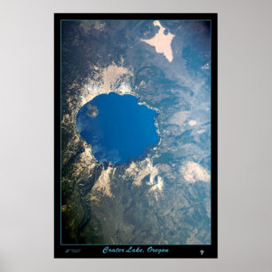 Nationaal park van het meer van Crater, satellietp Poster