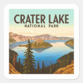 Nationaal park van het meer vierkante sticker (Voorkant)