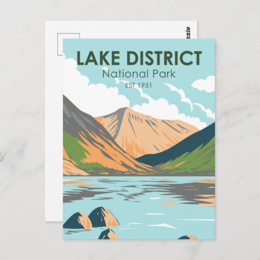 Nationaal park van het meer Wasdale Briefkaart (Voorkant / Achterkant)