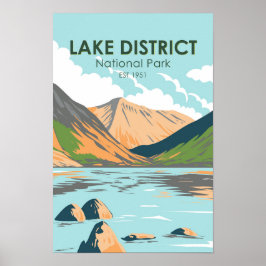 Nationaal park van het meer Wasdale Poster