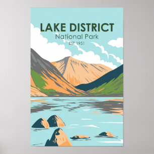 Nationaal park van het meer Wasdale Poster