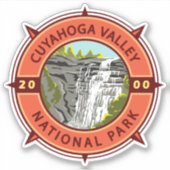 Nationaal park van het park van Cuyahoga Retro Com Sticker (Voorkant)