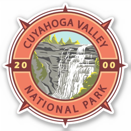 Nationaal park van het park van Cuyahoga Retro Com Sticker (Voorkant)