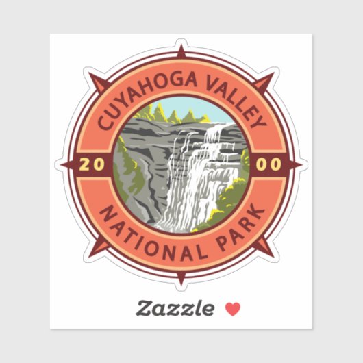 Nationaal park van het park van Cuyahoga Retro Com Sticker (Vel)