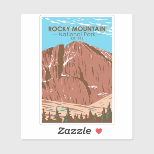 Nationaal park van het Rocky Mountain Colorado Lan Sticker (Vel)
