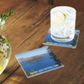 Nationaal park van het schilderachtig meer glazen onderzetter