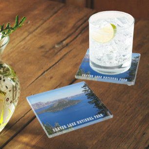 Nationaal park van het schilderachtig meer glazen onderzetter