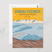 Nationaal park van Kenai Fjords Harding Icefield Briefkaart (Voorkant / Achterkant)