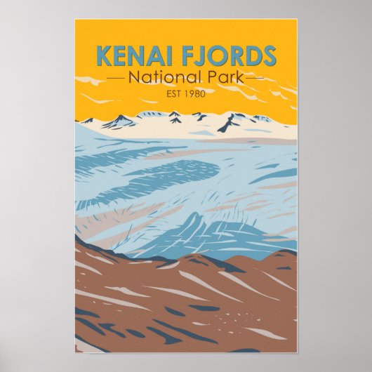 Nationaal park van Kenai Fjords Harding Icefield Poster (Voorkant)
