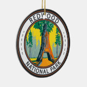 Nationaal park van Redwood - Luchters - Bergbadge Keramisch Ornament (Rechts)