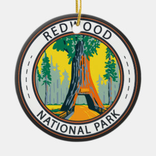 Nationaal park van Redwood - Luchters - Bergbadge Keramisch Ornament