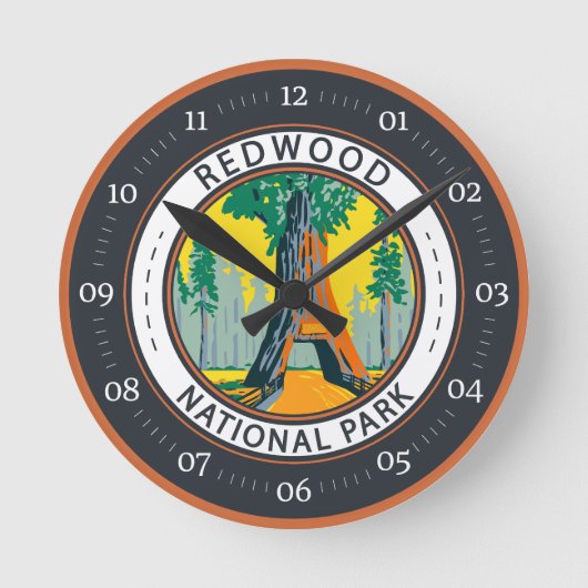 Nationaal park van Redwood - Luchters - Bergbadge Ronde Klok (Voorkant)