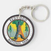 Nationaal park van Redwood - Luchters - Bergbadge Sleutelhanger (Achterkant)