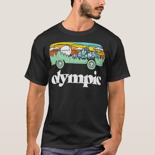 Nationaal park van Retro Hippie van Natuur Illu T-shirt (Voorkant)