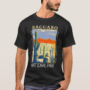 Nationaal park van Saguaro Arizona Retro verhit T-shirt