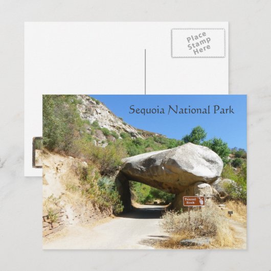 Nationaal park van Sequoia/Briefkaart van Tunnel R Briefkaart (Voorkant / Achterkant)