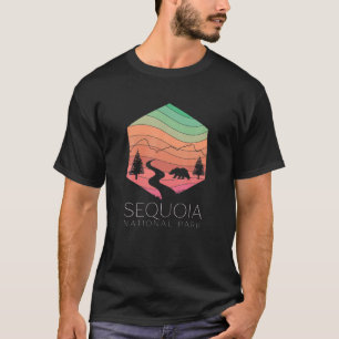 Nationaal park van Sequoia California Forest Retro T-shirt