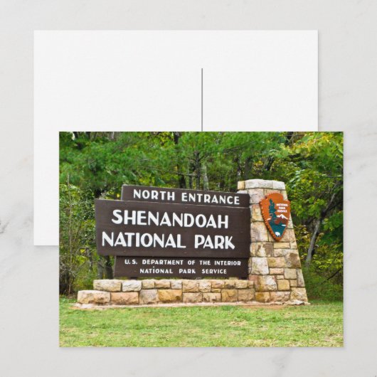 Nationaal park van Shenandoah Noordelijke Intrance Briefkaart (Voorkant / Achterkant)