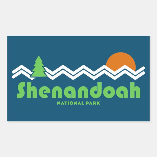 Nationaal park van Shenandoah Retro Rechthoekige Sticker (Voorkant)