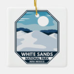 Nationaal park van witte zanden Minimale Retro Emb Keramisch Ornament<br><div class="desc">Het witte Vectorkunstwerk van Zanden. Het park bevindt zich in de staat New Mexico en is volledig omringd door de White Sands Missile Range.</div>