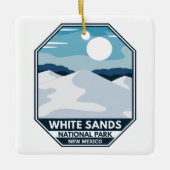 Nationaal park van witte zanden Minimale Retro Emb Keramisch Ornament (Voorkant)