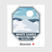 Nationaal park van witte zanden Minimale Retro Emb Sticker (Vel)