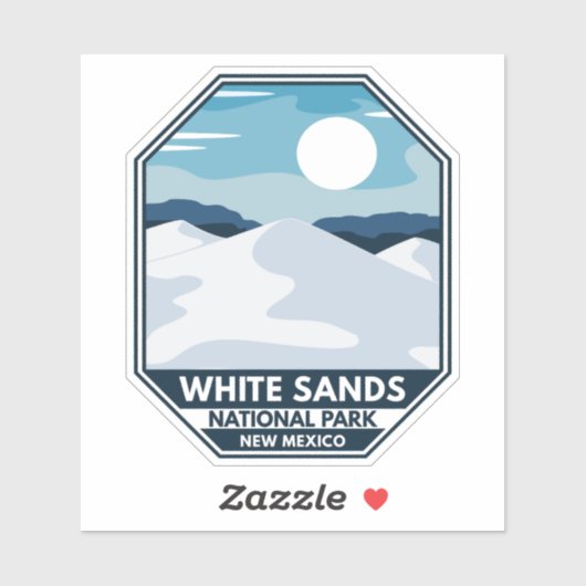 Nationaal park van witte zanden Minimale Retro Emb Sticker (Vel)