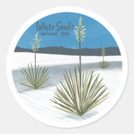 Nationaal park van witte zanden Nieuw Mexico Gypsu Ronde Sticker