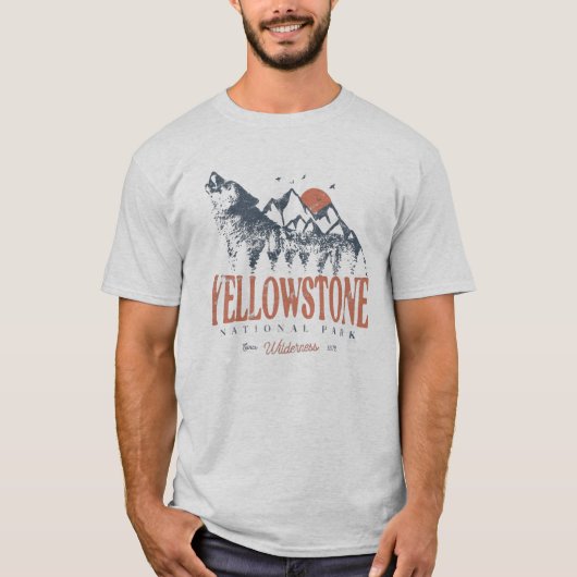 Nationaal park van Yellowstone Wolf Mountains  T T-shirt (Voorkant)
