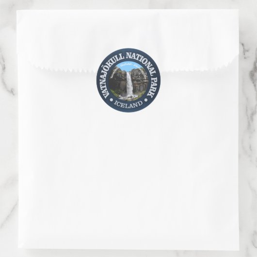 Nationaal park Vatnajokull Ronde Sticker (Tas)