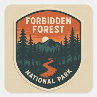 Nationaal park Verboden Bos Vierkante Sticker
