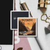  Nationaal Park Vierkante Button 5,1 Cm