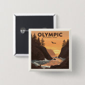  Nationaal Park Vierkante Button 5,1 Cm (Voorkant /achterkant)