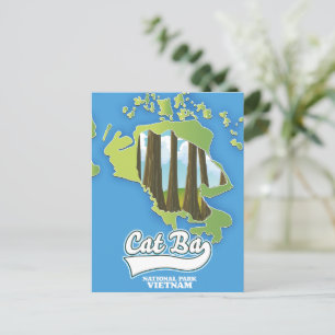 nationaal park vietnam - reiskaart van cat ba briefkaart