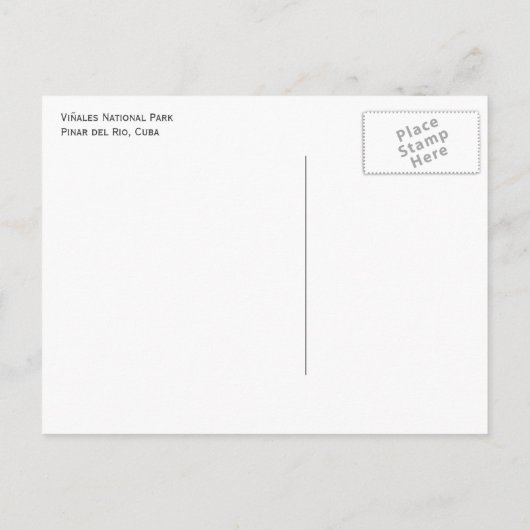 Nationaal park Viñales, Pinar del Rio, Cuba Briefkaart (Achterkant)
