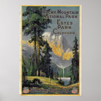 Nationaal Park Vintage Poster voor Rocky Mountain