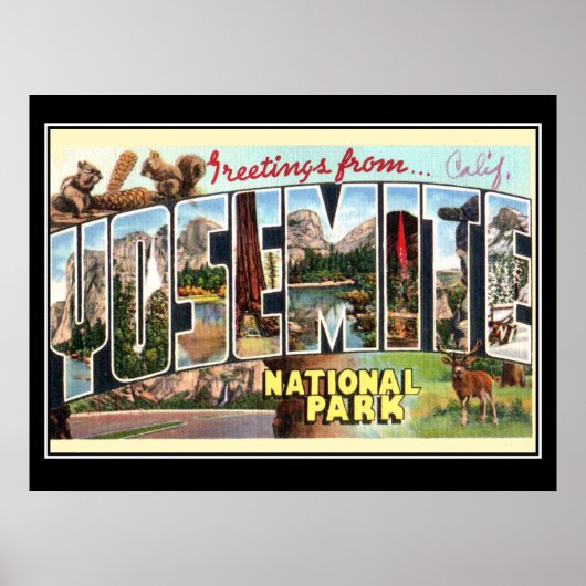 Nationaal park Vintage Poster Yosemite (Voorkant)