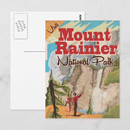 Nationaal park Vintage Travel Poster Briefkaart (Voorkant / Achterkant)