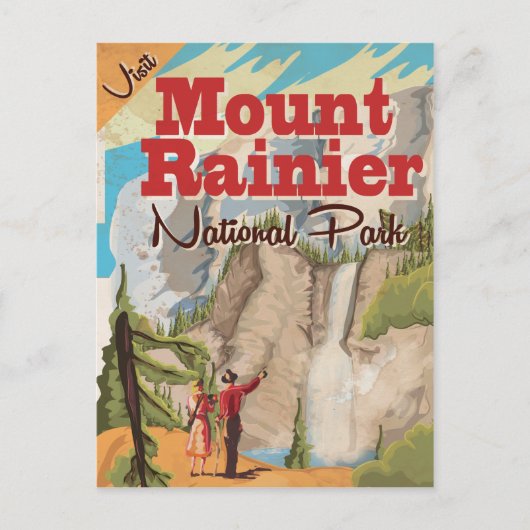 Nationaal park Vintage Travel Poster Briefkaart (Voorkant)
