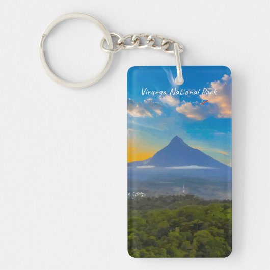 Nationaal park Virunga, DR Congo - Volcano Slim Sleutelhanger (Voorkant)