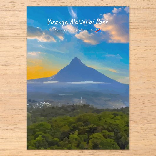 Nationaal park Virunga, DR Congo - Vulkaan Acryl Uitnodigingen (Voorkant)