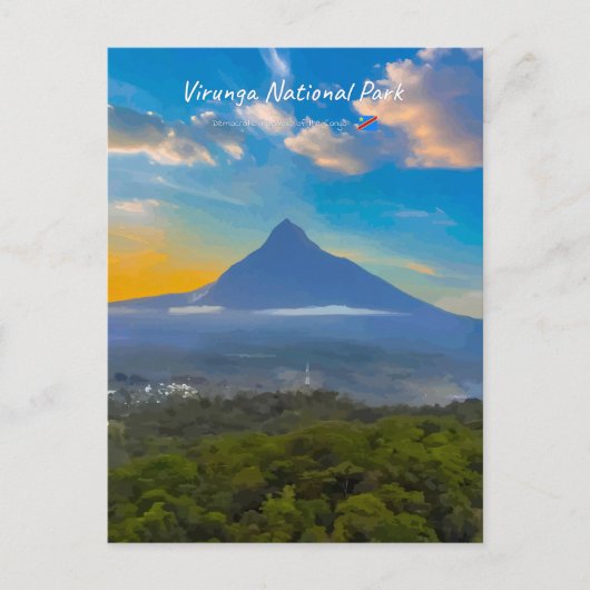 Nationaal park Virunga, DR Congo - Vulkaan Briefkaart (Voorkant)
