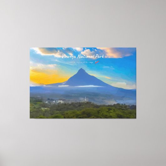 Nationaal park Virunga, DR Congo - Vulkaan Canvas Afdruk (Voorkant)