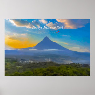 Nationaal park Virunga, DR Congo - Vulkaan Poster