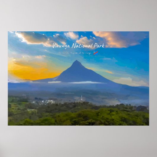 Nationaal park Virunga, DR Congo - Vulkaan Poster (Voorkant)
