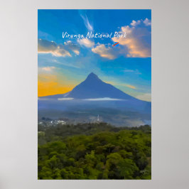 Nationaal park Virunga, DR Congo - Vulkaan Poster