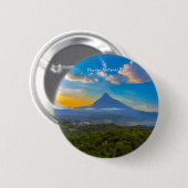 Nationaal park Virunga, DR Congo - Vulkaan Ronde Button 5,7 Cm (Voorkant /achterkant)