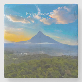 Nationaal park Virunga, DR Congo - Vulkaan Stenen Onderzetter