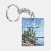 Nationaal park Voyageurs Rainy Lake Minnesota Sleutelhanger (Voorkant Links)